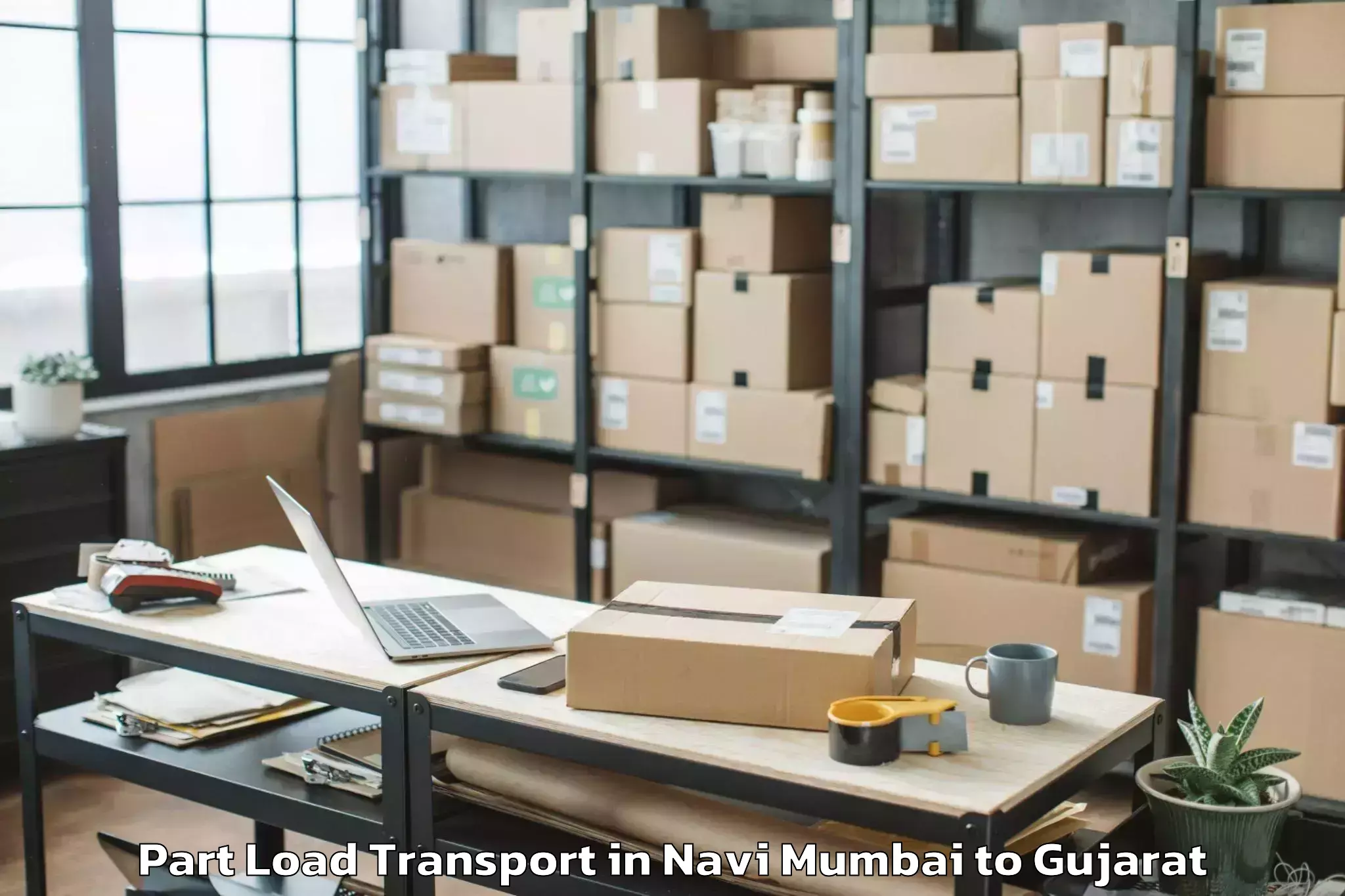 Leading Navi Mumbai to Porbandar Part Load Transport Provider